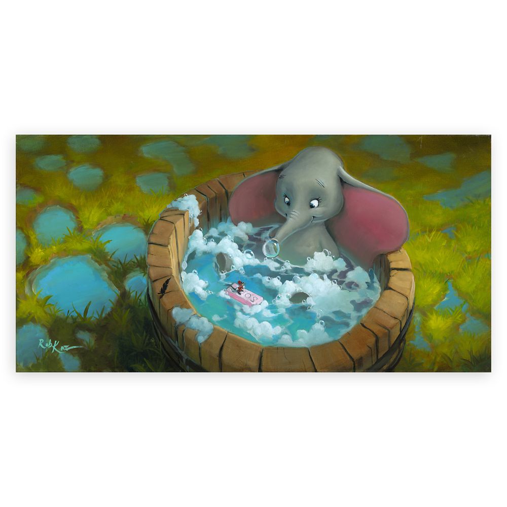 Dumbo and Timothy Mouse Good Clean Fun by Rob Kaz Canvas Artwork  Limited Edition Official shopDisney