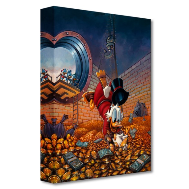 Scrooge McDuck ''Diving in Gold'' by Rodel Gonzalez Canvas Artwork – Limited Edition