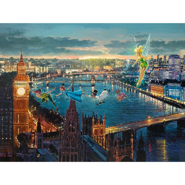 Peter Pan ''Peter Pan in London'' by Rodel Gonzalez Canvas Artwork – Limited Edition