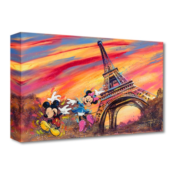 Mickey and Minnie Mouse ''Dancing Across Paris'' by Stephen Fishwick Canvas Artwork – Limited Edition