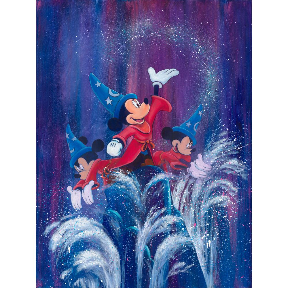 Disney Sorcerer Mickey Mouse Mickeys Waves of Magic by Stephen Fishwick Canvas Artwork ? Limited Edition