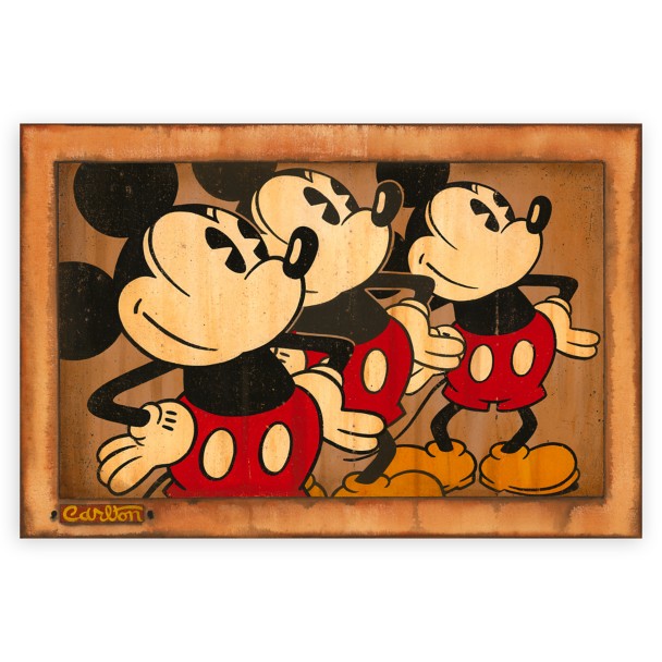 Mickey Mouse ''Three Vintage Mickeys'' Giclée by Trevor Carlton – Limited Edition