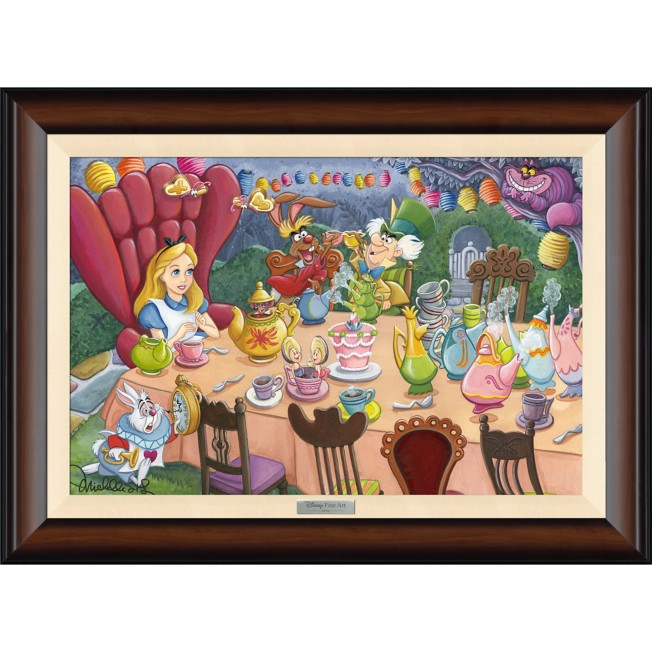 Alice in Wonderland ''Tea Time in Wonderland'' by Michelle St.Laurent Framed Canvas Artwork – Limited Edition