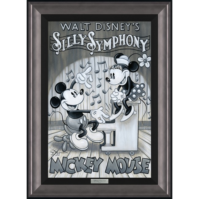 Mickey and Minnie Mouse ''Music by Mickey'' by Tim Rogerson Framed Canvas Artwork – Limited Edition