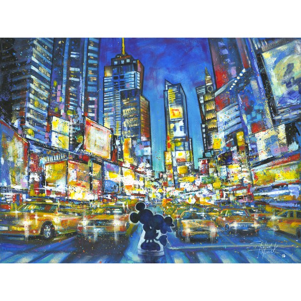Mickey and Minnie Mouse ''You, Me and the City'' by Stephen Fishwick Hand-Signed & Numbered Canvas Artwork – Limited Edition