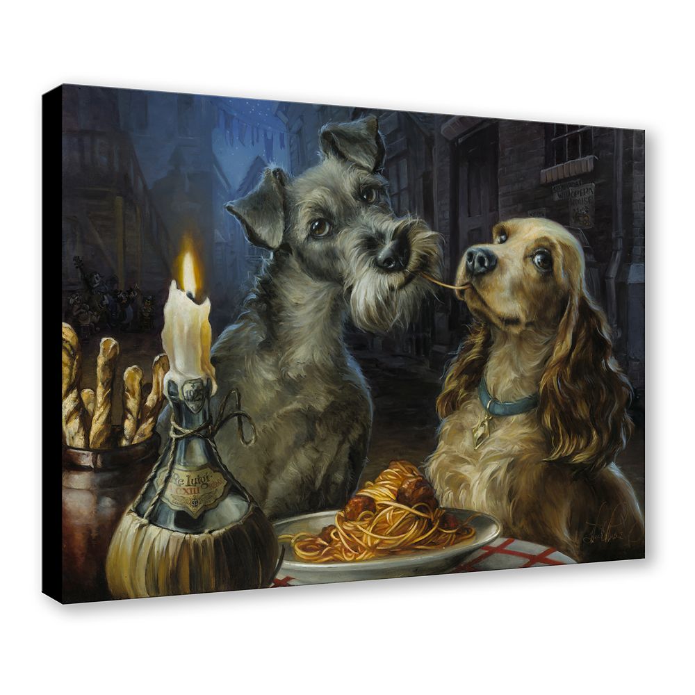 Lady and the Tramp ''Bella Notte'' by Heather Edwards Hand-Signed & Numbered Canvas Artwork – Limited Edition