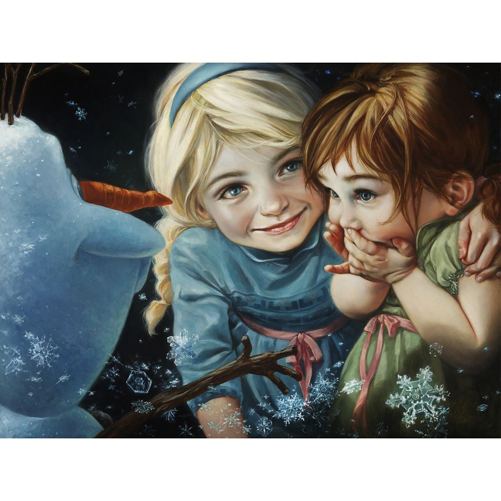 Elsa and Anna ''Never Let it Go'' by Heather Edwards Hand-Signed& Numbered Canvas Artwork – Limited Edition