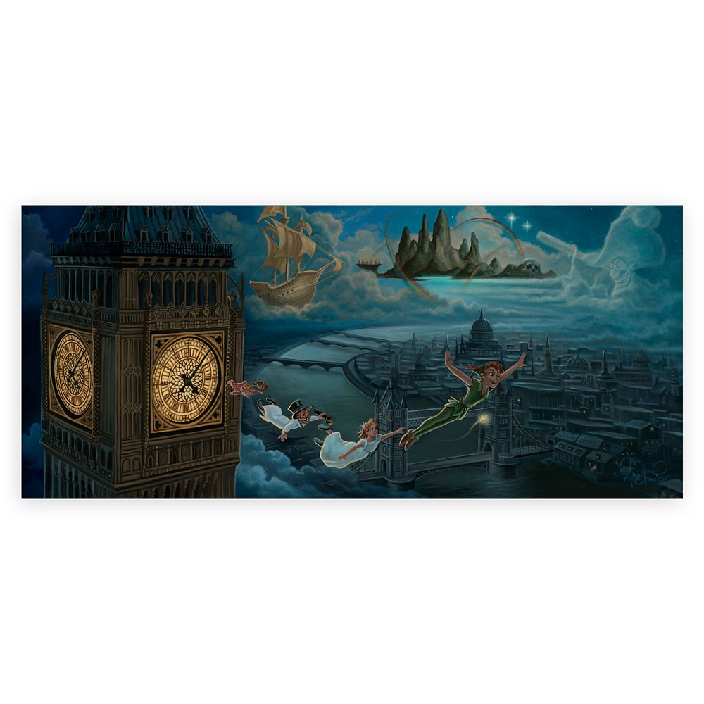 Peter Pan ''A Journey to Never Land'' by Jared Franco Hand-Signed & Numbered Canvas Artwork – Limited Edition