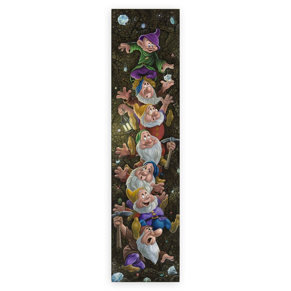 Seven Dwarfs Climbin for Diamonds by Jared Franco Hand-Signed & Numbered Canvas Artwork  Limited Edition Official shopDisney