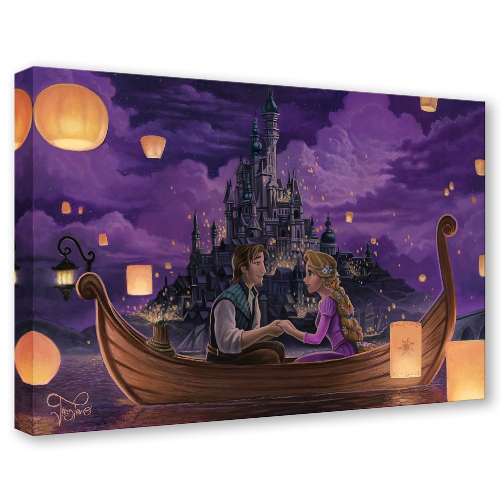 Rapunzel and Flynn ''Festival of Lights'' by Jared Franco Hand-Signed & Numbered Canvas Artwork – Limited Edition