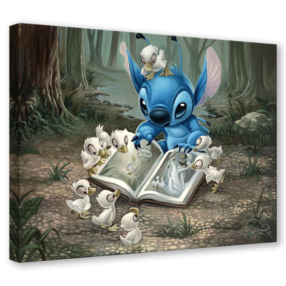 Stitch ''Friends of a Feather'' by Jared Franco Hand-Signed & Numbered Canvas Artwork – Limited Edition