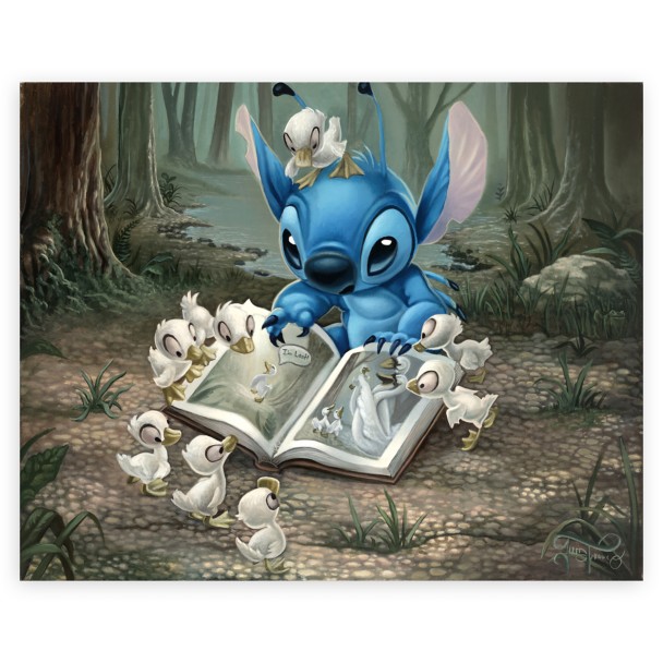 Stitch ''Friends of a Feather'' by Jared Franco Hand-Signed & Numbered Canvas Artwork – Limited Edition