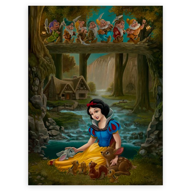 Snow White and the Seven Dwarfs ''Snow White's Sanctuary'' by Jared Franco Hand-Signed & Numbered Canvas Artwork – Limited Edition