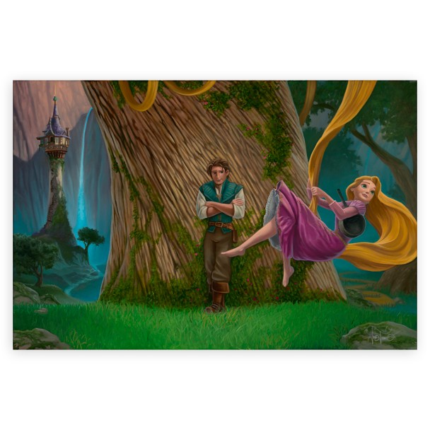 Rapunzel and Flynn ''Tangled Tree'' by Jared Franco Hand-Signed & Numbered Canvas Artwork – Limited Edition