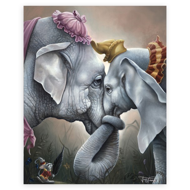 Dumbo and Mrs. Jumbo ''Together at Last'' by Jared Franco Hand-Signed & Numbered Canvas Artwork – Limited Edition
