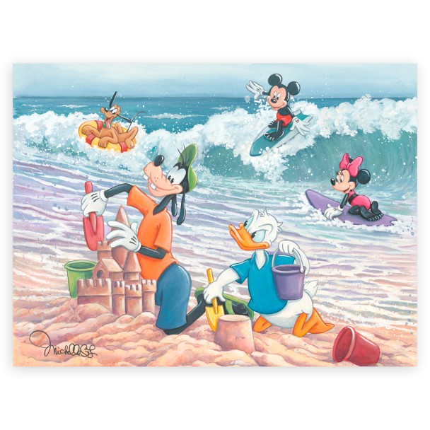 Mickey Mouse and Friends ''Sand Castles'' Signed Giclée by Michelle St.Laurent – Limited Edition