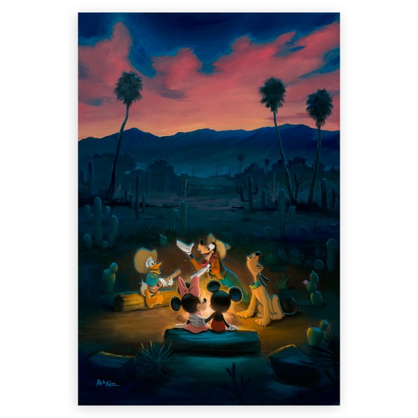 Mickey Mouse and Friends ''Campfire Sing-Along'' Signed Giclée by Rob Kaz – Limited Edition