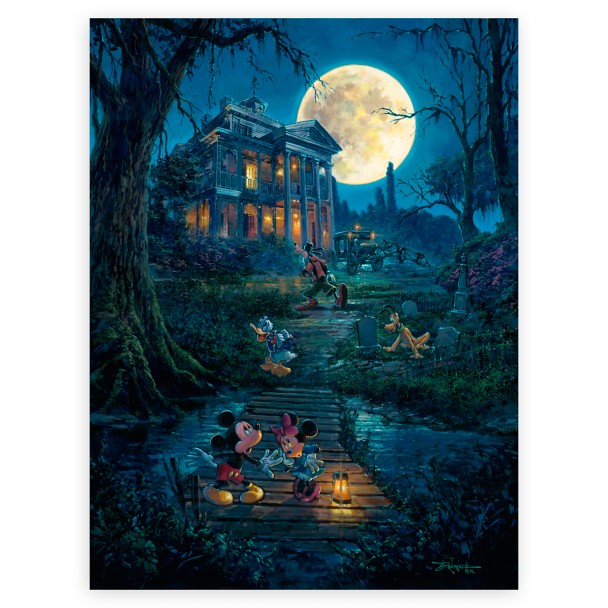 Mickey Mouse and Friends ''A Haunting Moon Rises'' Signed Giclée by Rodel Gonzalez – Limited Edition