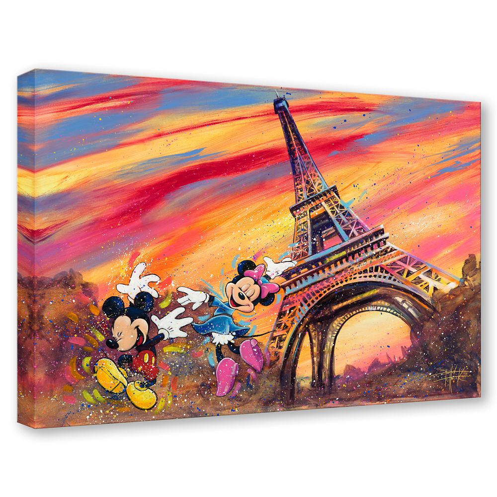 Mickey and Minnie Mouse ''Dancing Across Paris'' Signed Giclée by Stephen Fishwick – Limited Edition