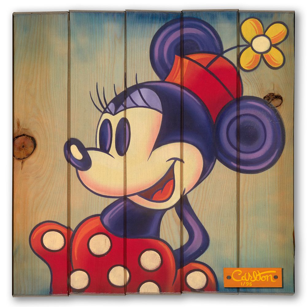 Minnie Mouse ''Little Miss Minnie'' Signed Giclée on Wood by Trevor Carlton – Limited Edition