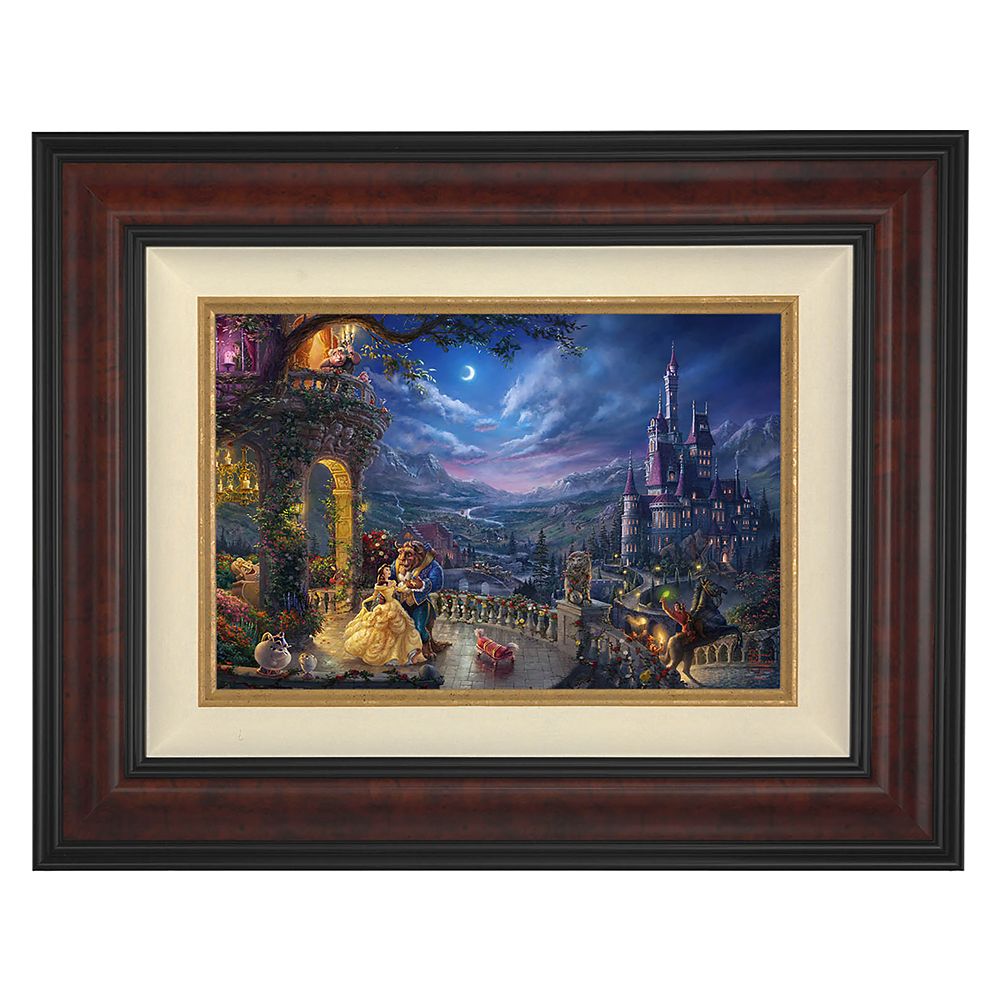 Beauty and the Beast Dancing in the Moonlight Framed Limited Edition Canvas by Thomas Kinkade Studios Official shopDisney