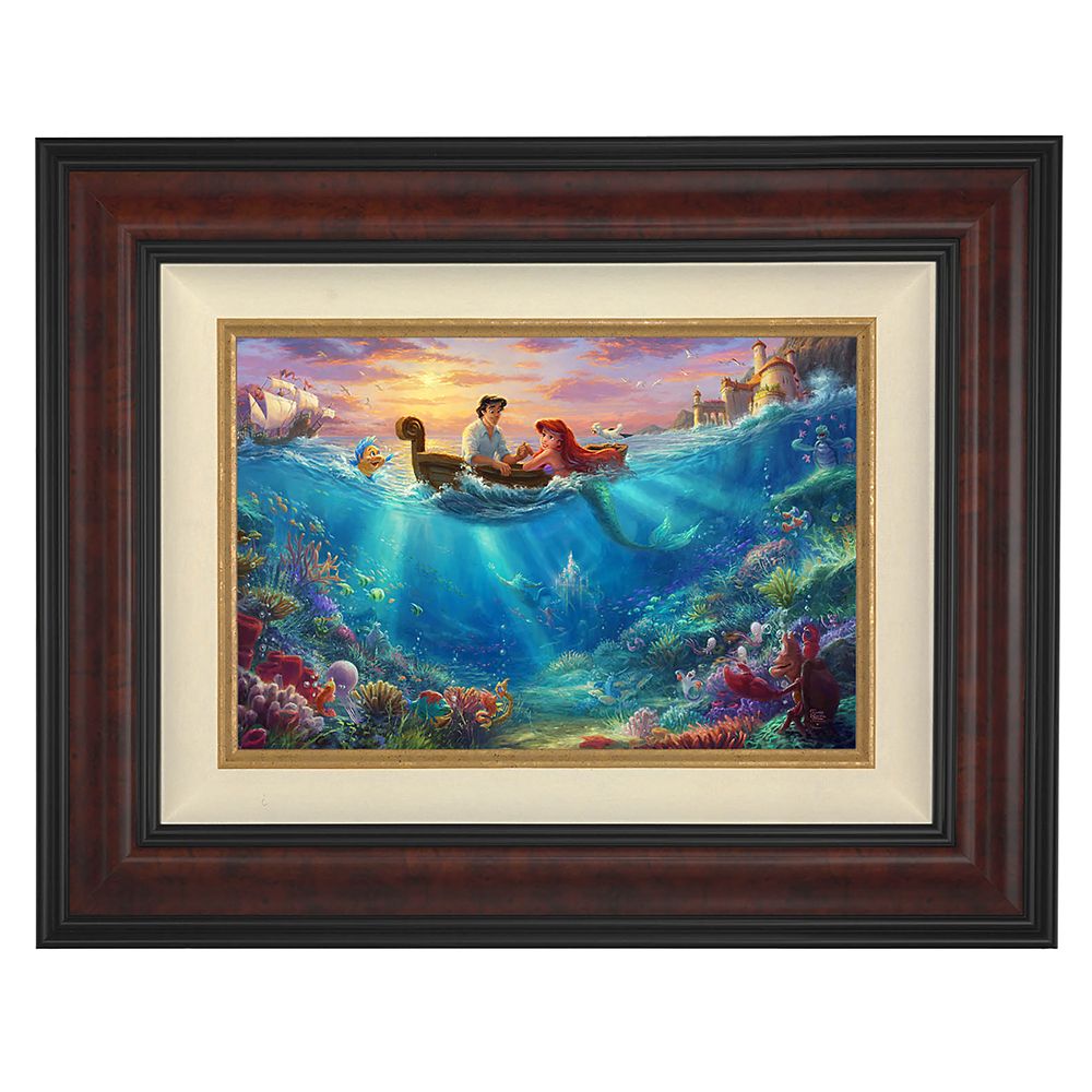 ''Little Mermaid Falling in Love'' Framed Limited Edition Canvas by Thomas  Kinkade Studios | shopDisney