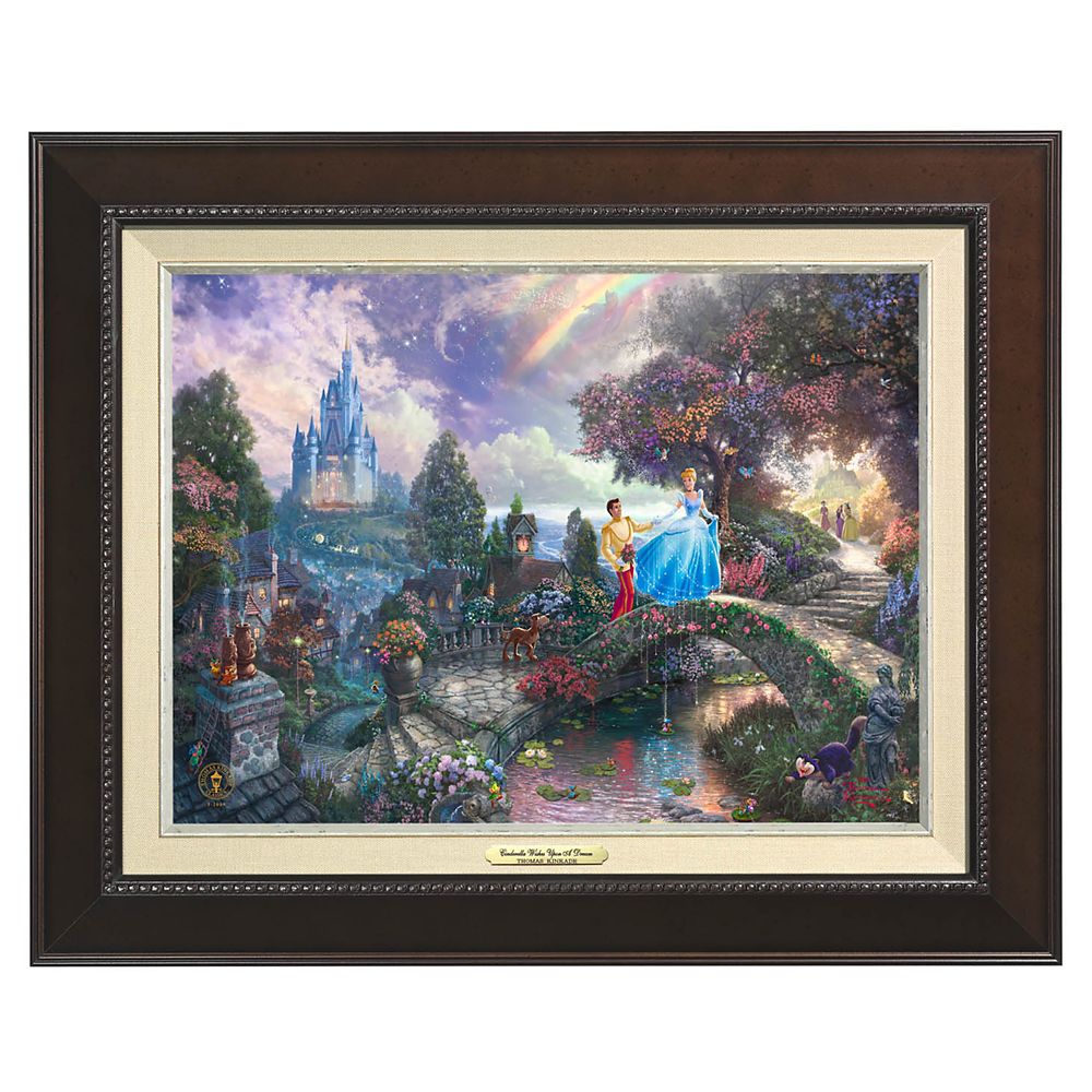 Cinderella Wishes Upon a Dream Framed Canvas Classic by Thomas Kinkade Official shopDisney