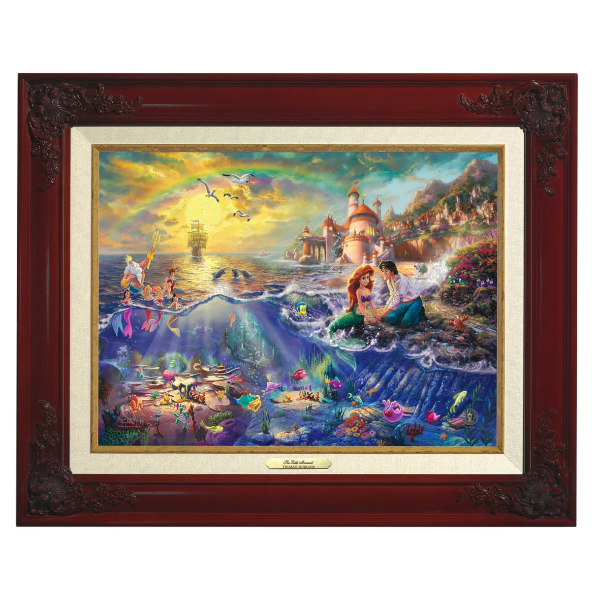 ''The Little Mermaid'' Framed Canvas Classic by Thomas Kinkade Studios