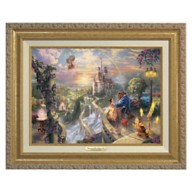 ''Beauty and the Beast Falling in Love'' Framed Canvas Classic by Thomas Kinkade