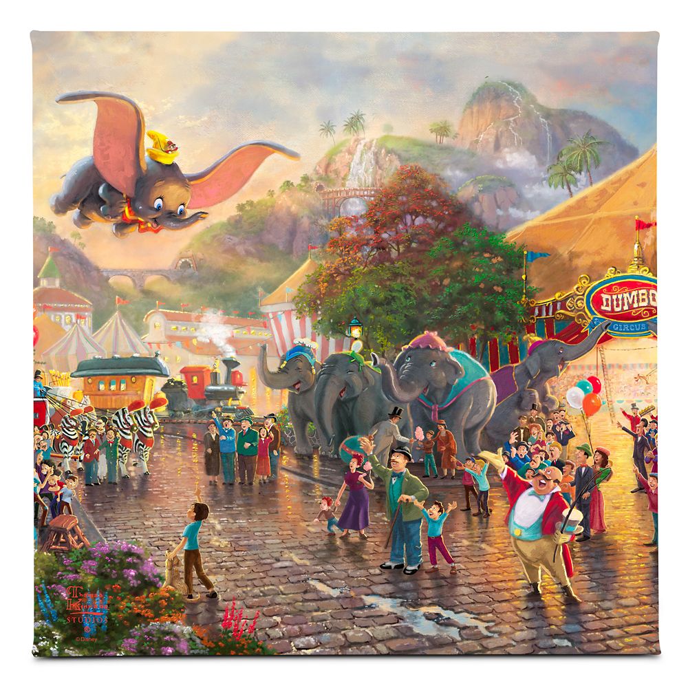 Dumbo Gallery Wrapped Canvas by Thomas Kinkade Studios Official shopDisney