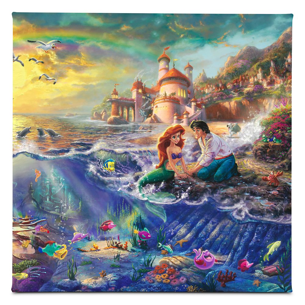 The Little Mermaid Gallery Wrapped Canvas by Thomas Kinkade Official shopDisney