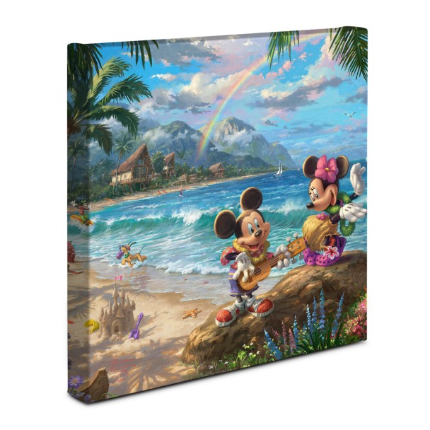 ''Mickey and Minnie in Hawaii'' Gallery Wrapped Canvas by Thomas Kinkade Studios