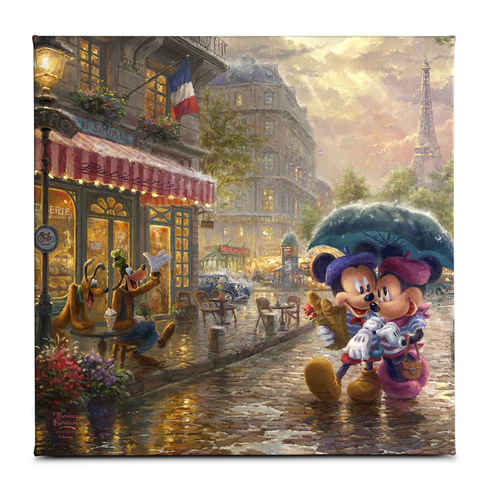 Disney Mickey and Minnie in Paris Gallery Wrapped Canvas by Thomas Kinkade Studios
