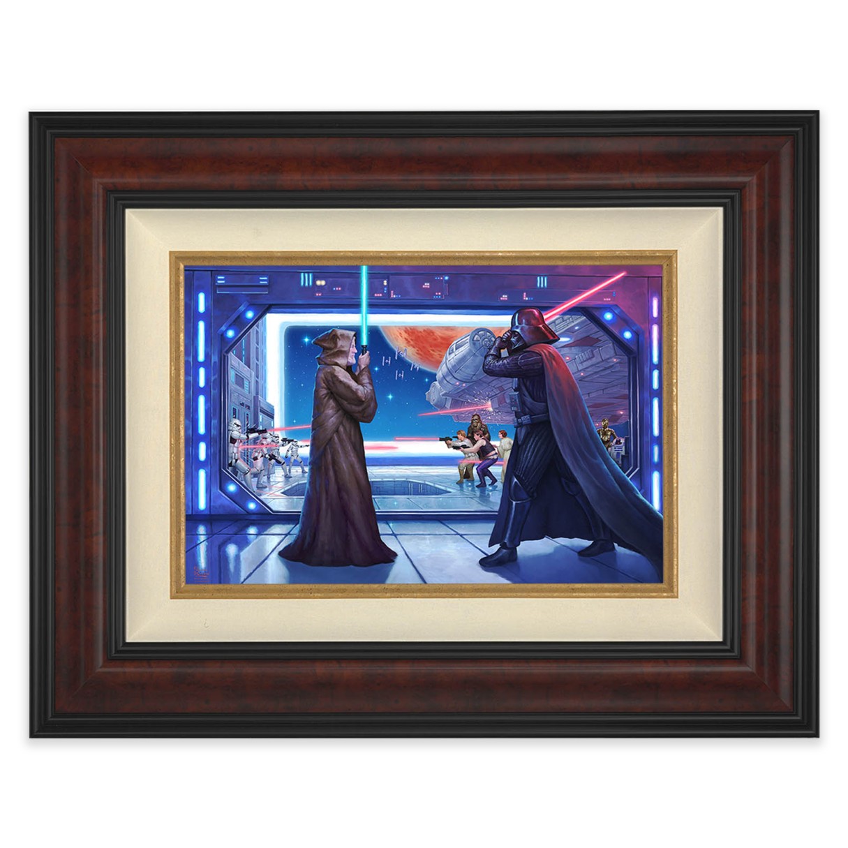 Star Wars ''Obi-Wan's Final Battle'' Framed Canvas by Thomas Kinkade Studios – Limited Edition