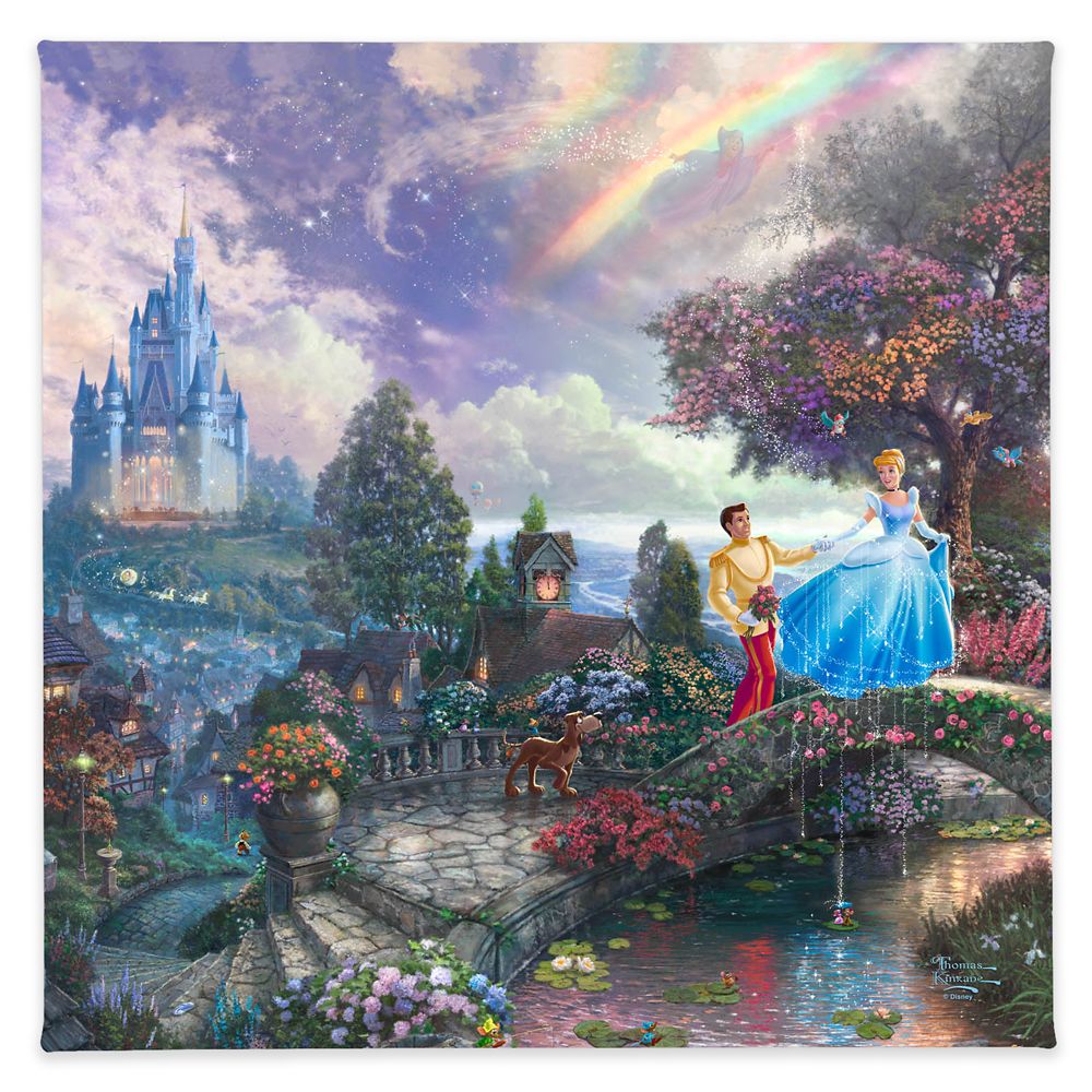 Cinderella Wishes Upon a Dream Gallery Wrapped Canvas by Thomas Kinkade Studios Official shopDisney