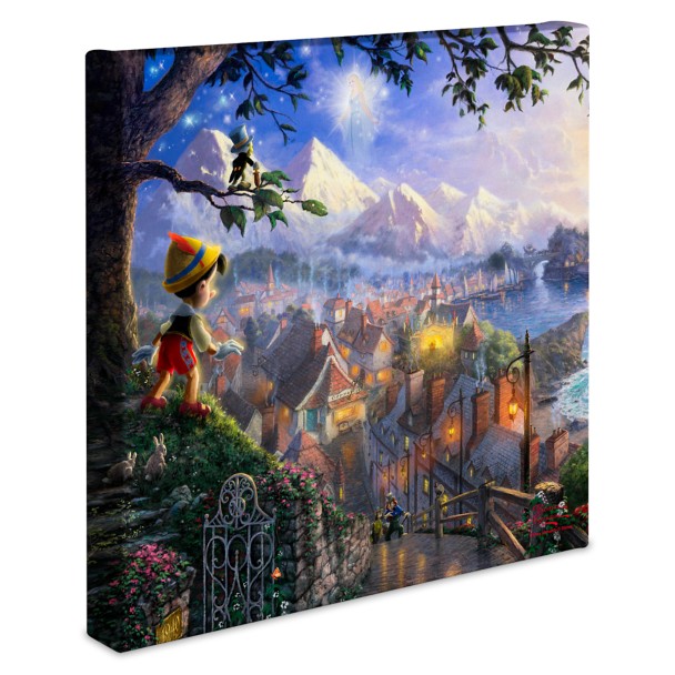 ''Pinocchio Wishes Upon a Star'' Gallery Wrapped Canvas by Thomas Kinkade Studios