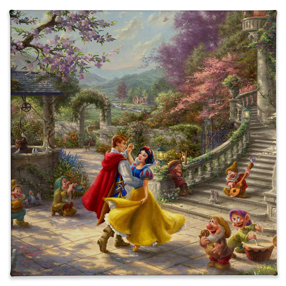 Snow White Dancing in the Sunlight Gallery Wrapped Canvas by Thomas Kinkade Studios Official shopDisney