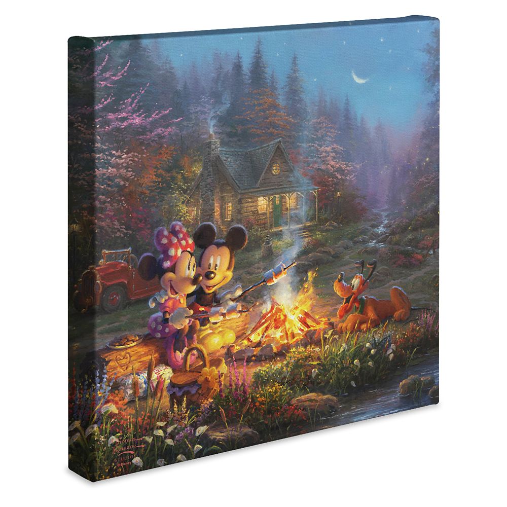 ''Mickey and Minnie Sweetheart Campfire'' Gallery Wrapped Canvas by Thomas Kinkade Studios