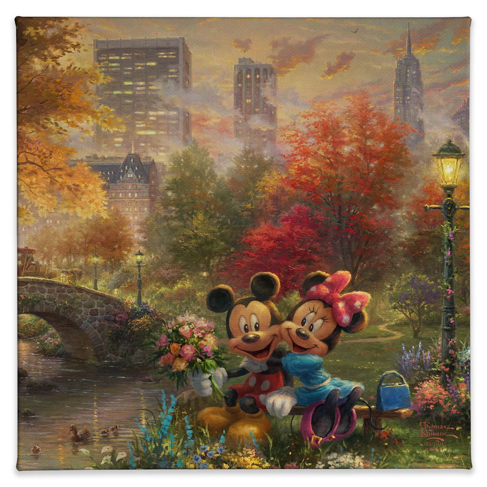 Disney Mickey and Minnie Sweetheart Central Park Gallery Wrapped Canvas by Thomas Kinkade Studios