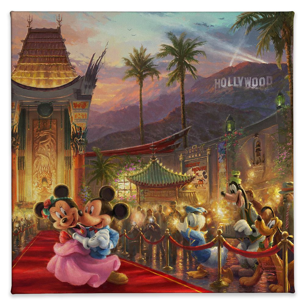 Mickey and Minnie in Hollywood Gallery Wrapped Canvas by Thomas Kinkade Studios Official shopDisney