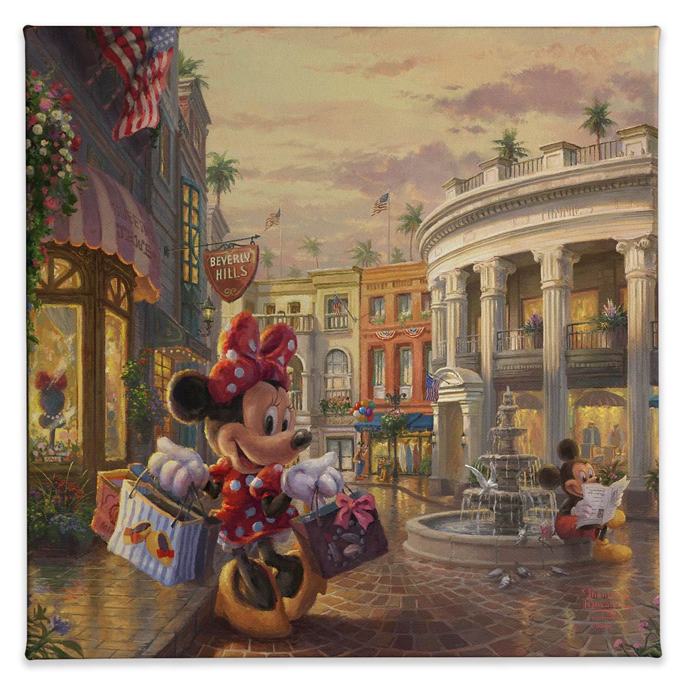 ''Minnie Rocks the Dots on Rodeo Drive'' Gallery Wrapped Canvas by Thomas  Kinkade Studios | shopDisney