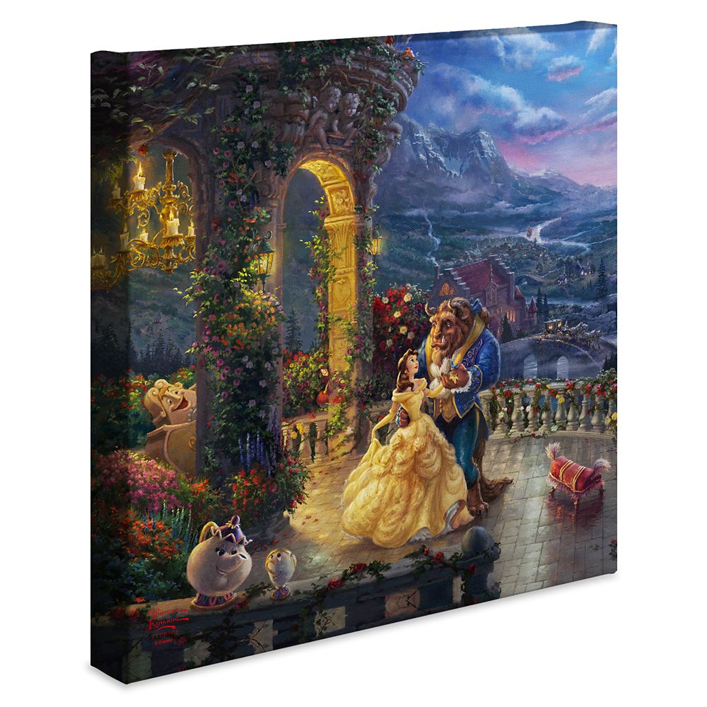 ''Beauty and the Beast Dancing in the Moonlight'' Gallery Wrapped Canvas by Thomas Kinkade Studios