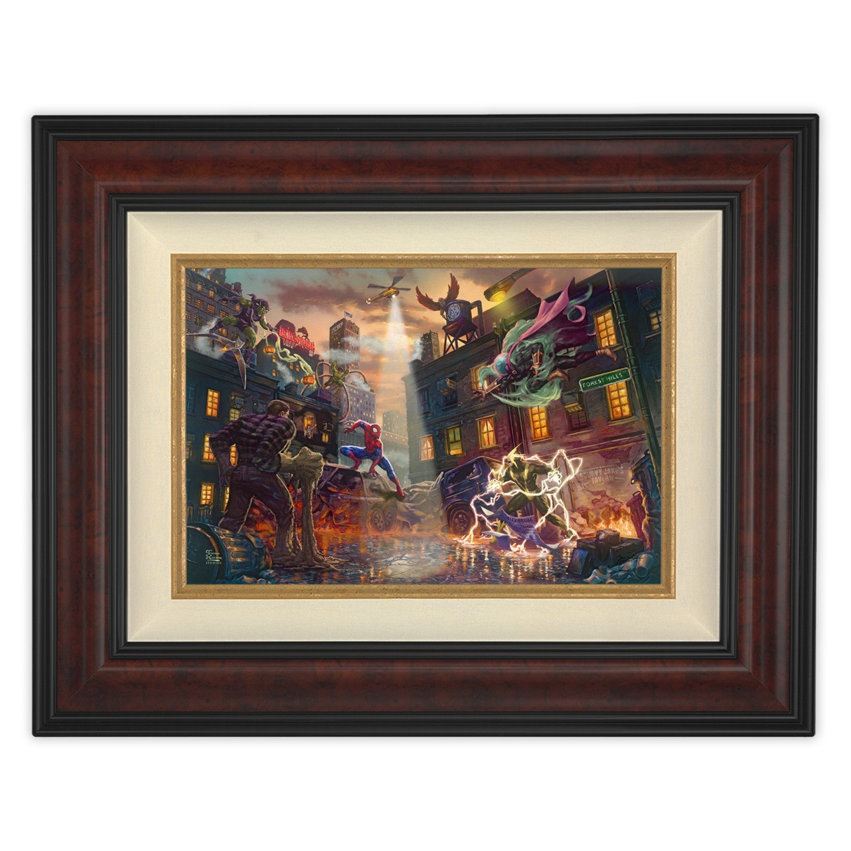 ''Spider-Man vs. The Sinister Six'' Framed Canvas by Thomas Kinkade Studios – Limited Edition