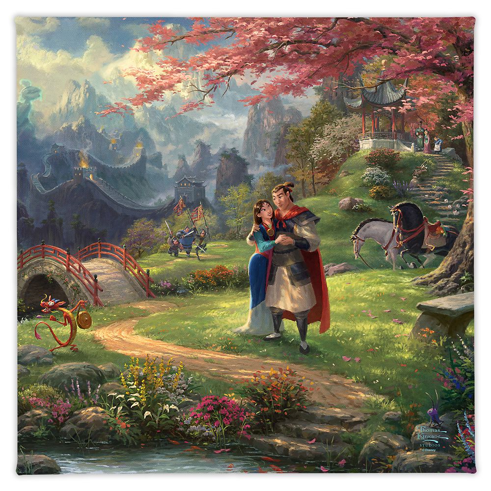 Mulan Blossoms of Love Gallery Wrapped Canvas by Thomas Kinkade Studios Official shopDisney