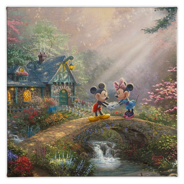 ''Mickey and Minnie Sweetheart Bridge'' Gallery Wrapped Canvas by Thomas Kinkade Studios