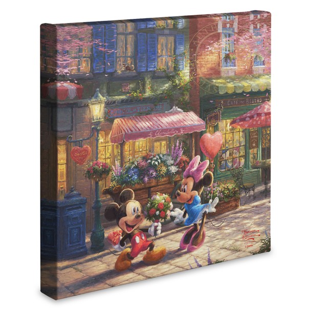 ''Mickey and Minnie Sweetheart Café'' Gallery Wrapped Canvas by Thomas Kinkade Studios