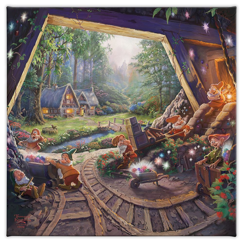 Snow White and the Seven Dwarfs Gallery Wrapped Canvas by Thomas Kinkade Studios Official shopDisney