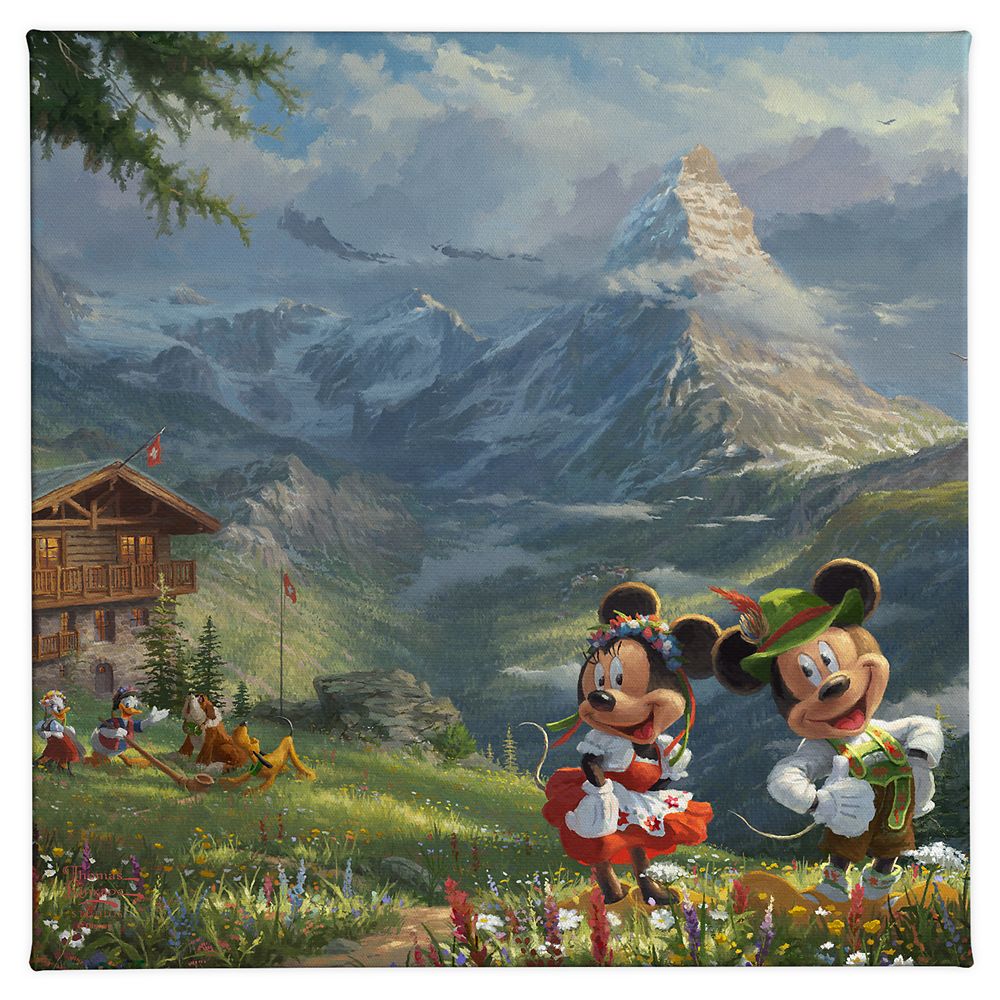 Mickey and Minnie in the Alps Gallery Wrapped Canvas by Thomas Kinkade Studios Official shopDisney