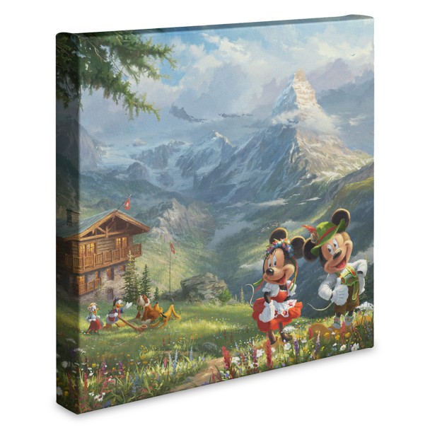 ''Mickey and Minnie in the Alps'' Gallery Wrapped Canvas by Thomas Kinkade Studios