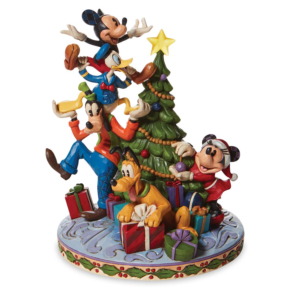 Mickey Mouse and Friends Light-Up ''Here Comes Old St. Nick'' Figure by Jim Shore